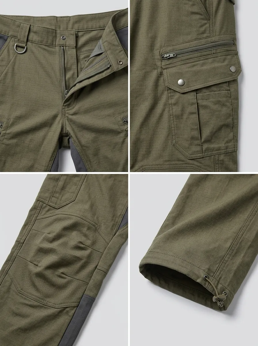 Men's Tactical Outdoor Multi-Pocket Olive Green Cargo Pants