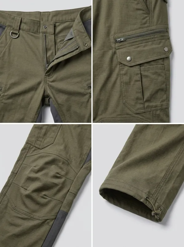 Men's Tactical Outdoor Multi-Pocket Olive Green Cargo Pants