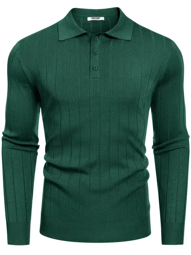 Casual Knit Polo Sweater Hoodie