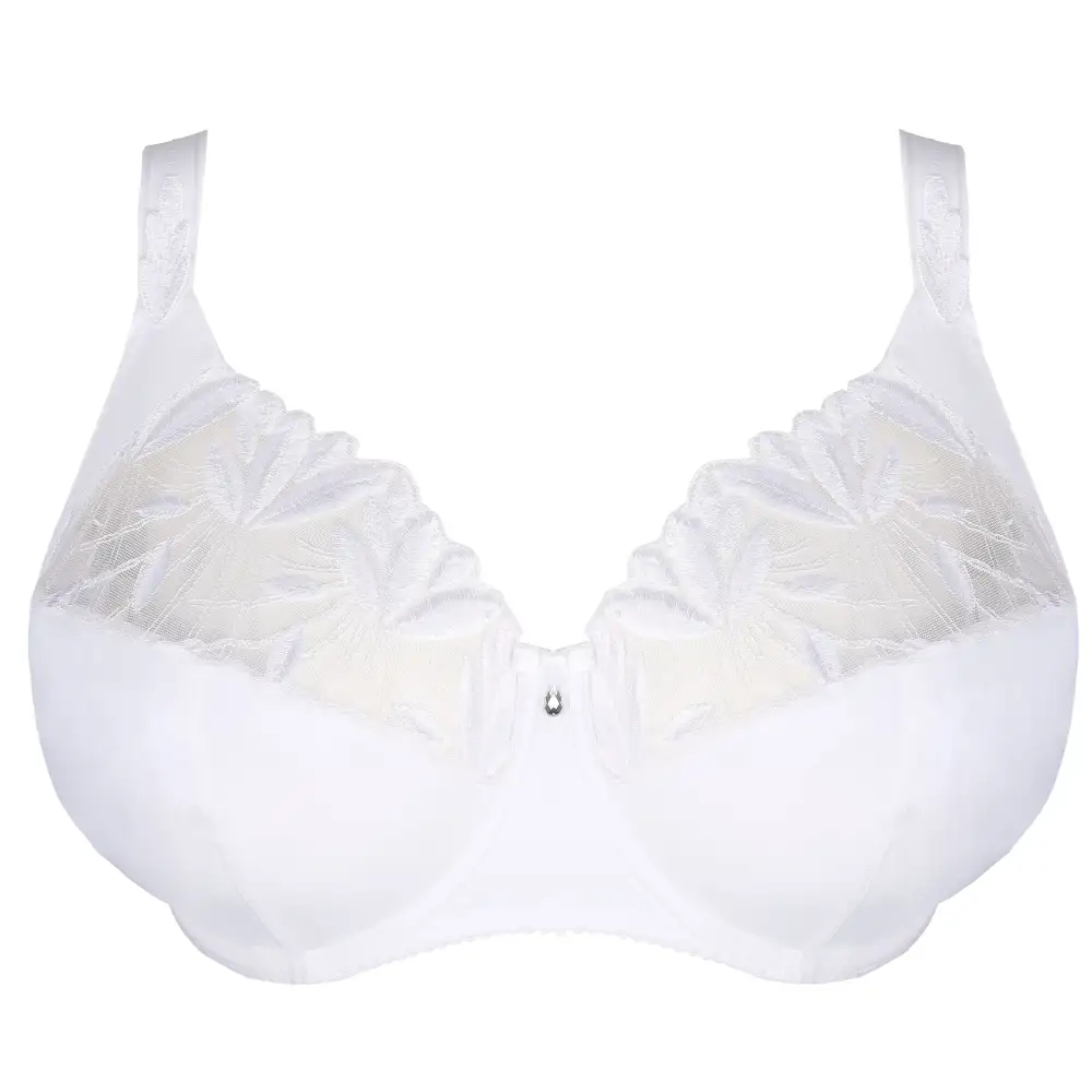 Women's Full Coverage Underwire Three-Part Cup Embroidery Shimmer Detail Bra