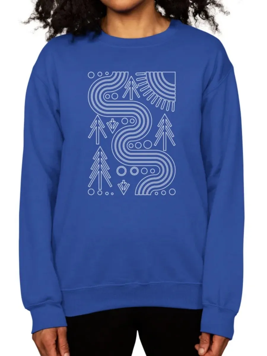 Minimal Nature Line Art Sweatshirt