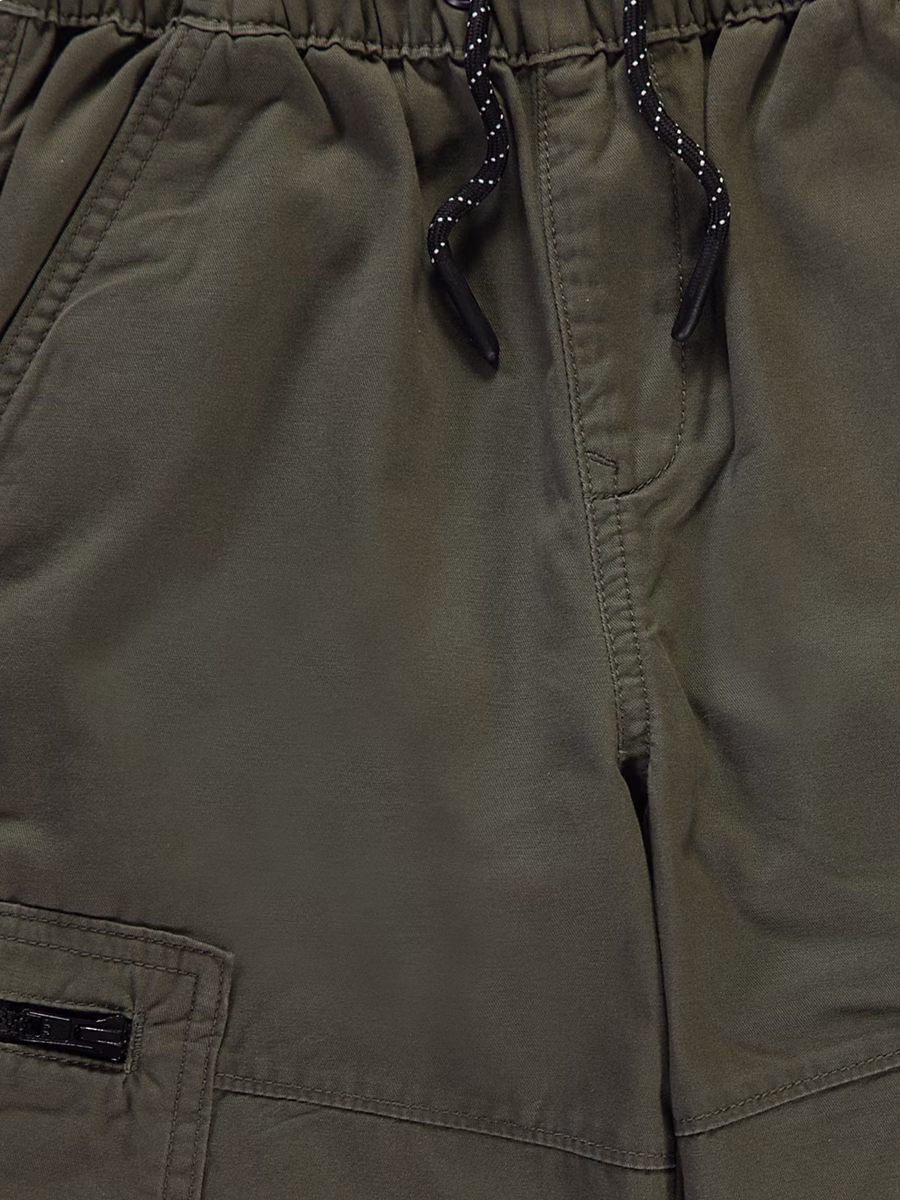 Khaki Cargo Pocket Trousers detail 1