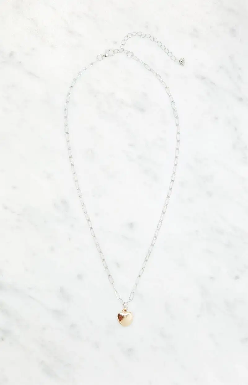 LA Hearts Two Tone Heart Chain Necklace