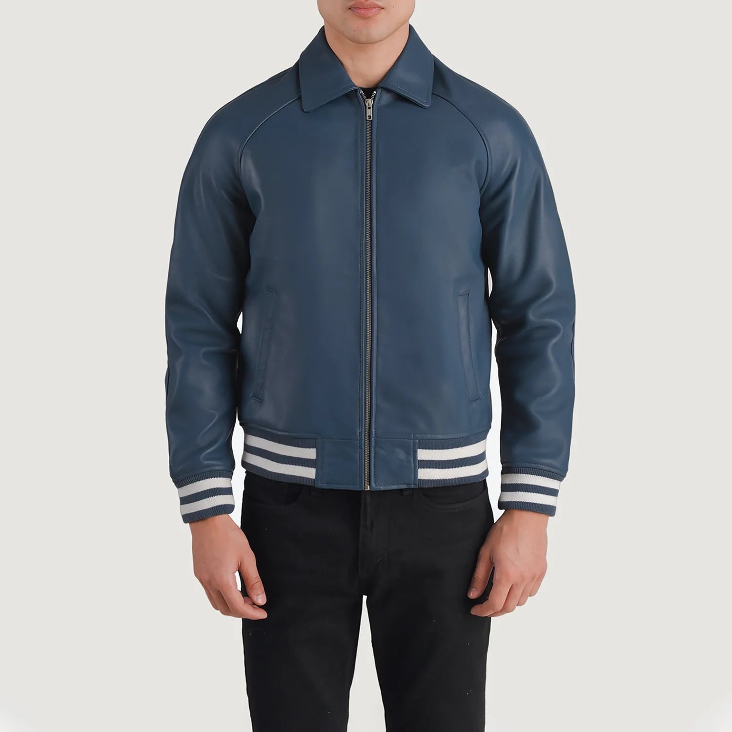 Men's Classic Rugged Leather Varsity Jacket