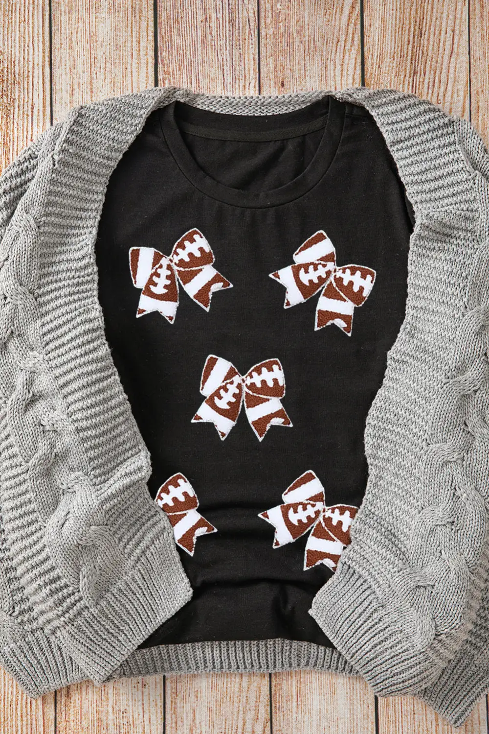 Black Rugby Football Bowknot Pattern