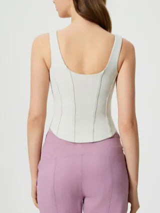 Round-Neck Wide-Strap Removable-Pad  Tank Top