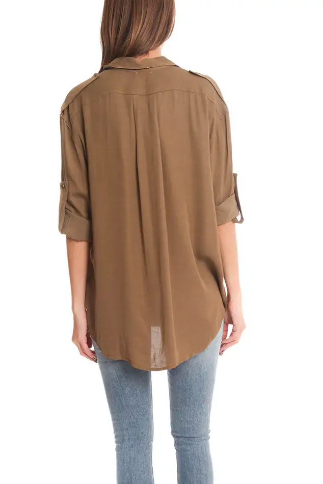 Button-Down Blouse Shirt
