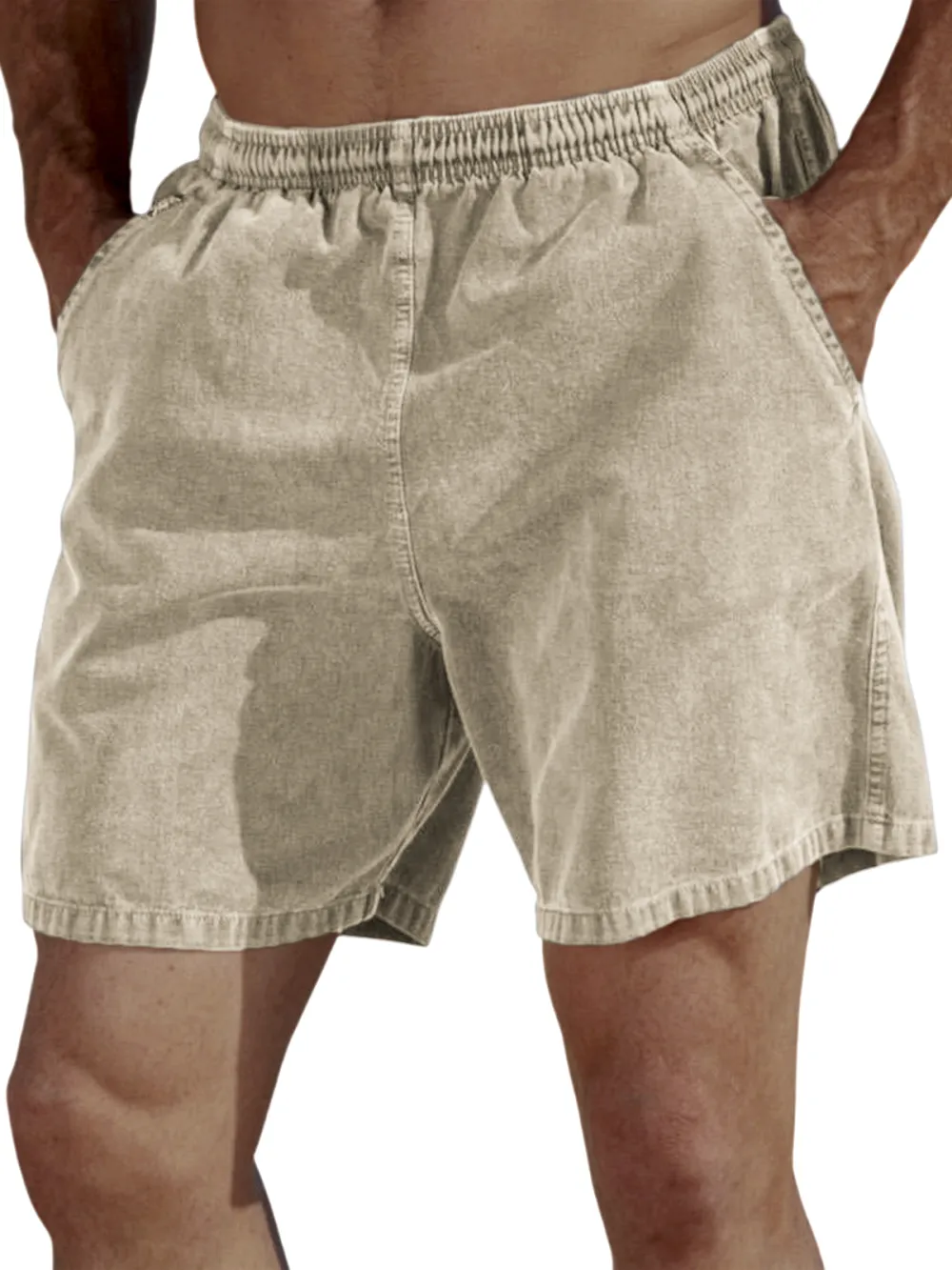 Garment Washed Pull On Shorts