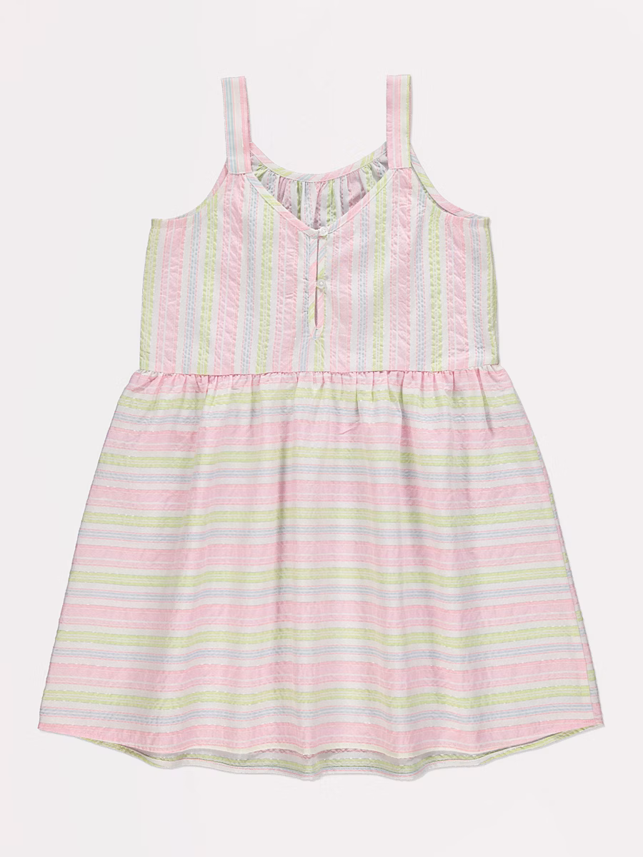 Pastel Striped Woven Dress detail 2