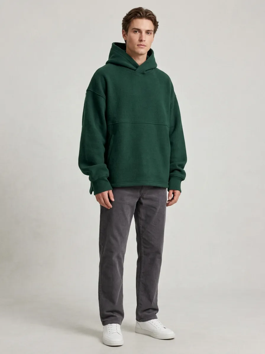 Unisex Plain Relaxed Fit Pullover Hoodie
