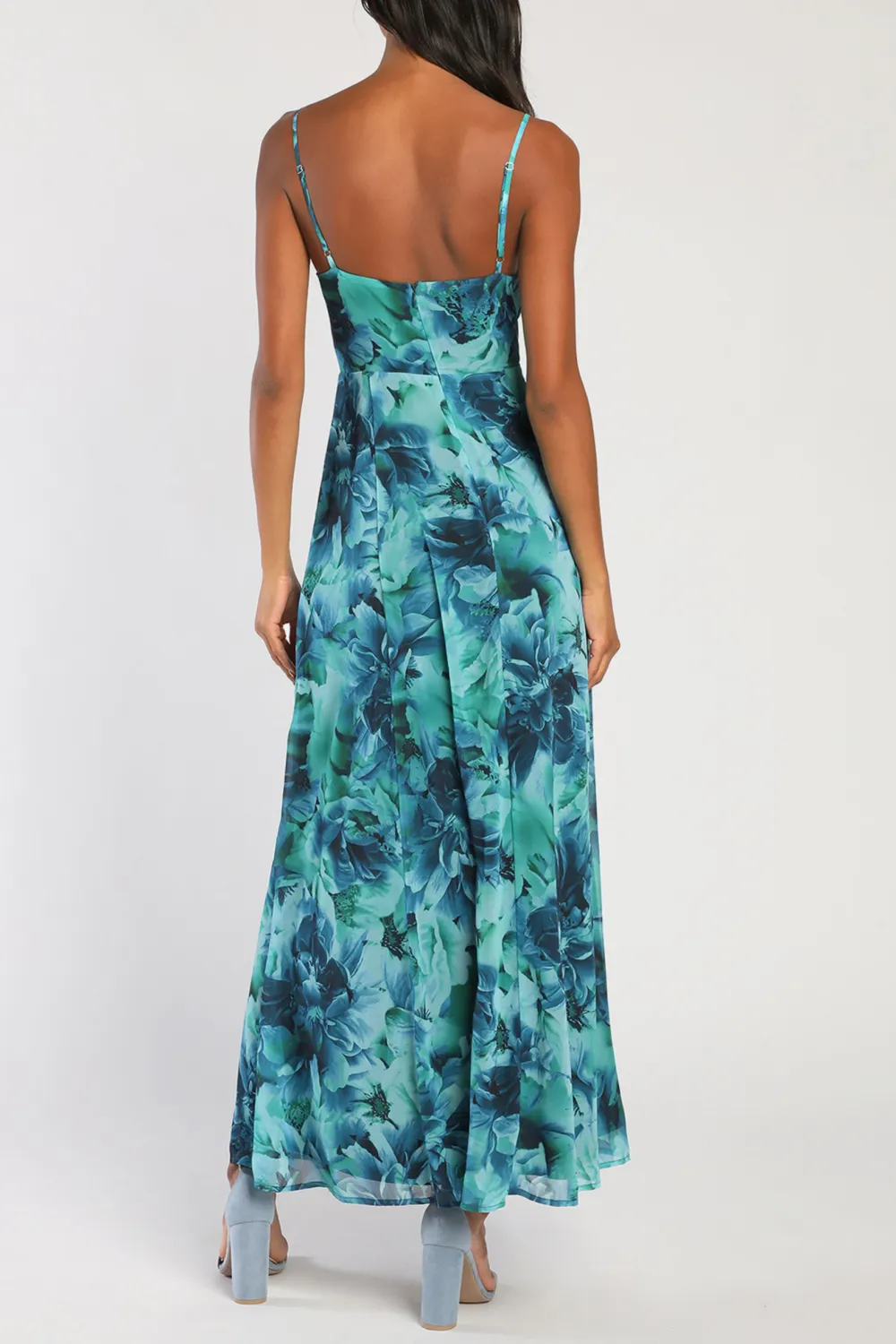 Casual Style Floral Print Twist-Front Maxi Dress