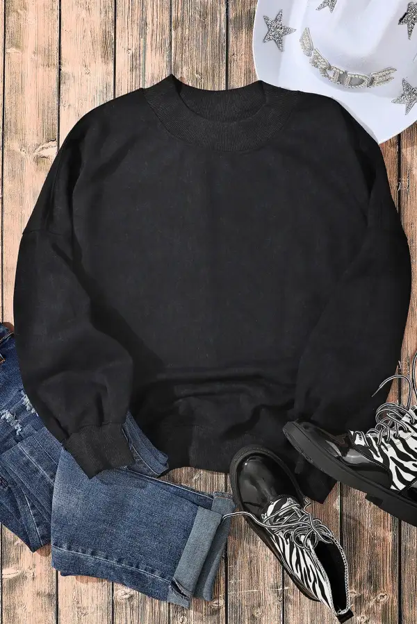 Relaxed Drop Shoulder Crewneck Sweatshirt