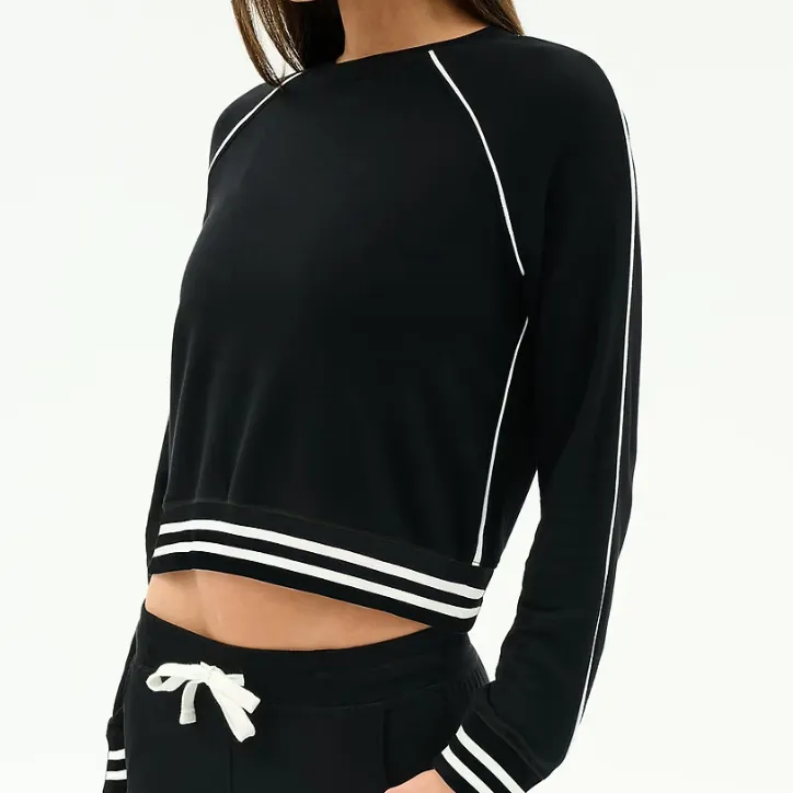 Raglan Stripe Fleece Sweatshirt