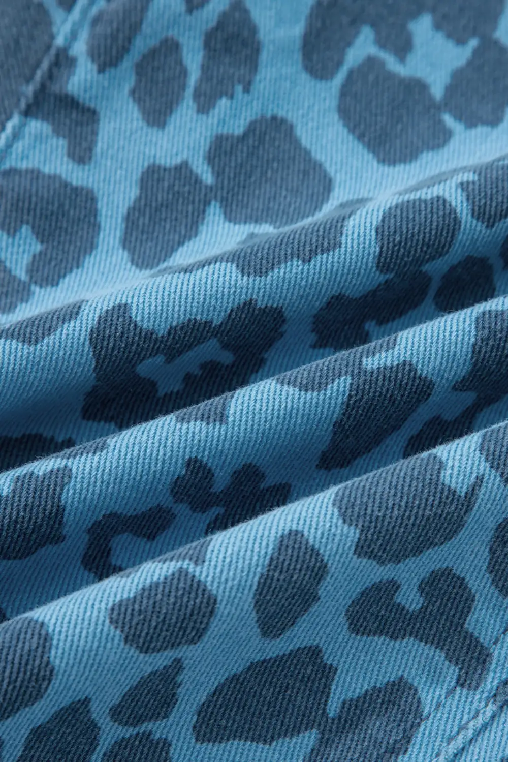 Refined Washed Pocketed Leopard-Print Stretch Straight Leg Jeans