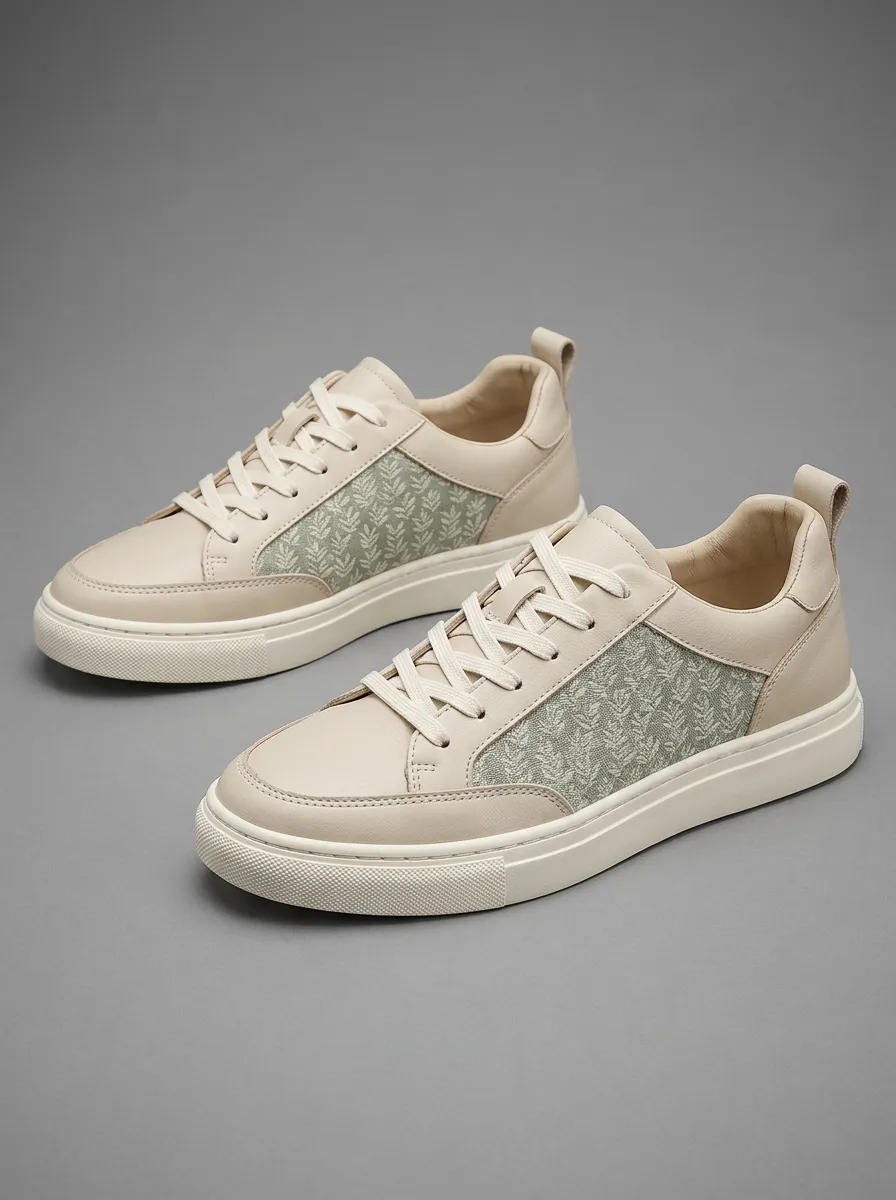 Men's Skate Inspired Botanical Leaf Pattern Patterned Urban Skate Shoes