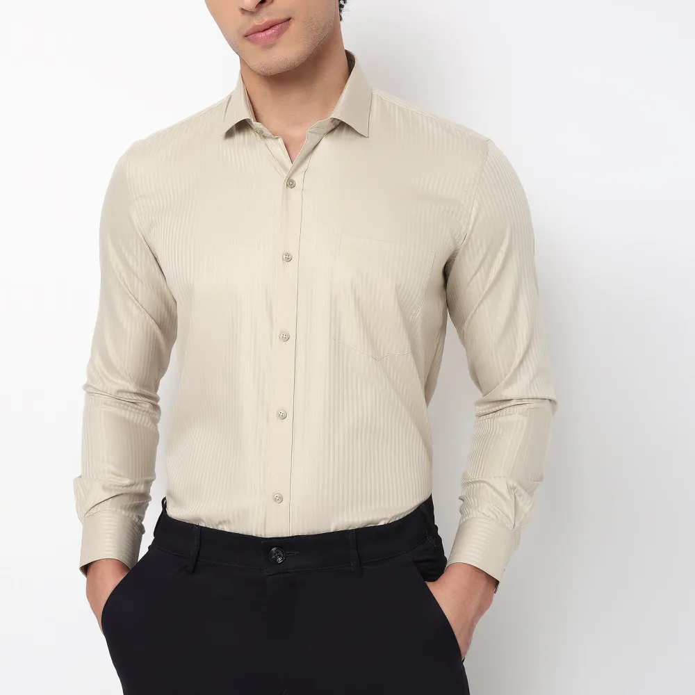 Striped Tailored Breathable Men's Formal Shirt