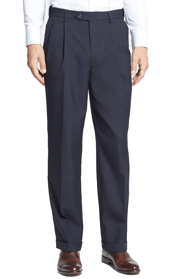 Modern Gabardine Tropical Weave Flannel Flat Front Pleated Front Trousers