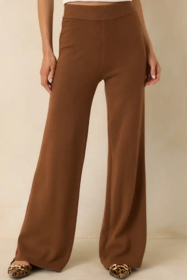 Polished Path Knit Wide Leg Pants