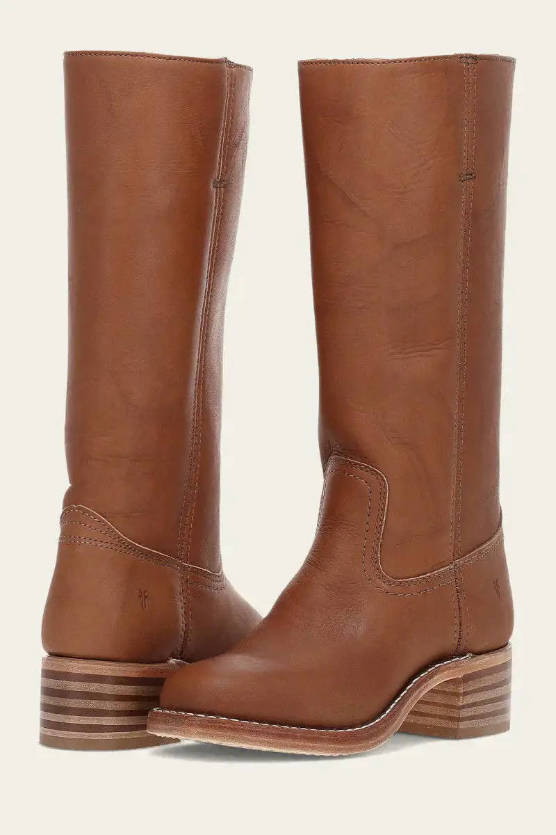 Leather Knee Tall Boots Western Cowboy Block Heel Boots