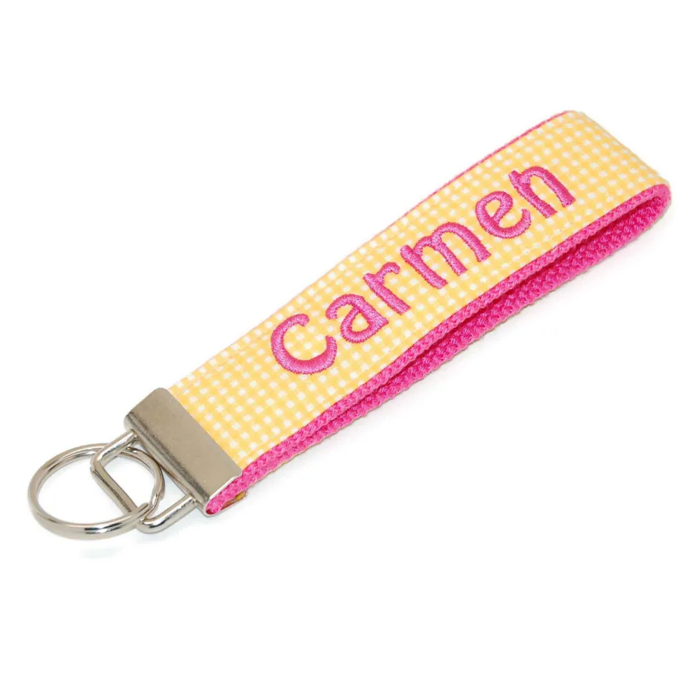 Sun Gingham Check Charming Keychain