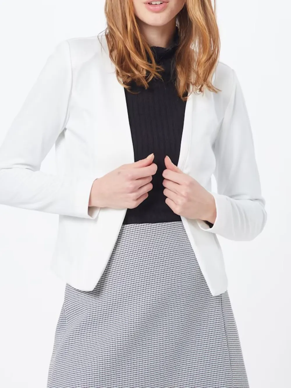 Plain Colored Collarless Blazer