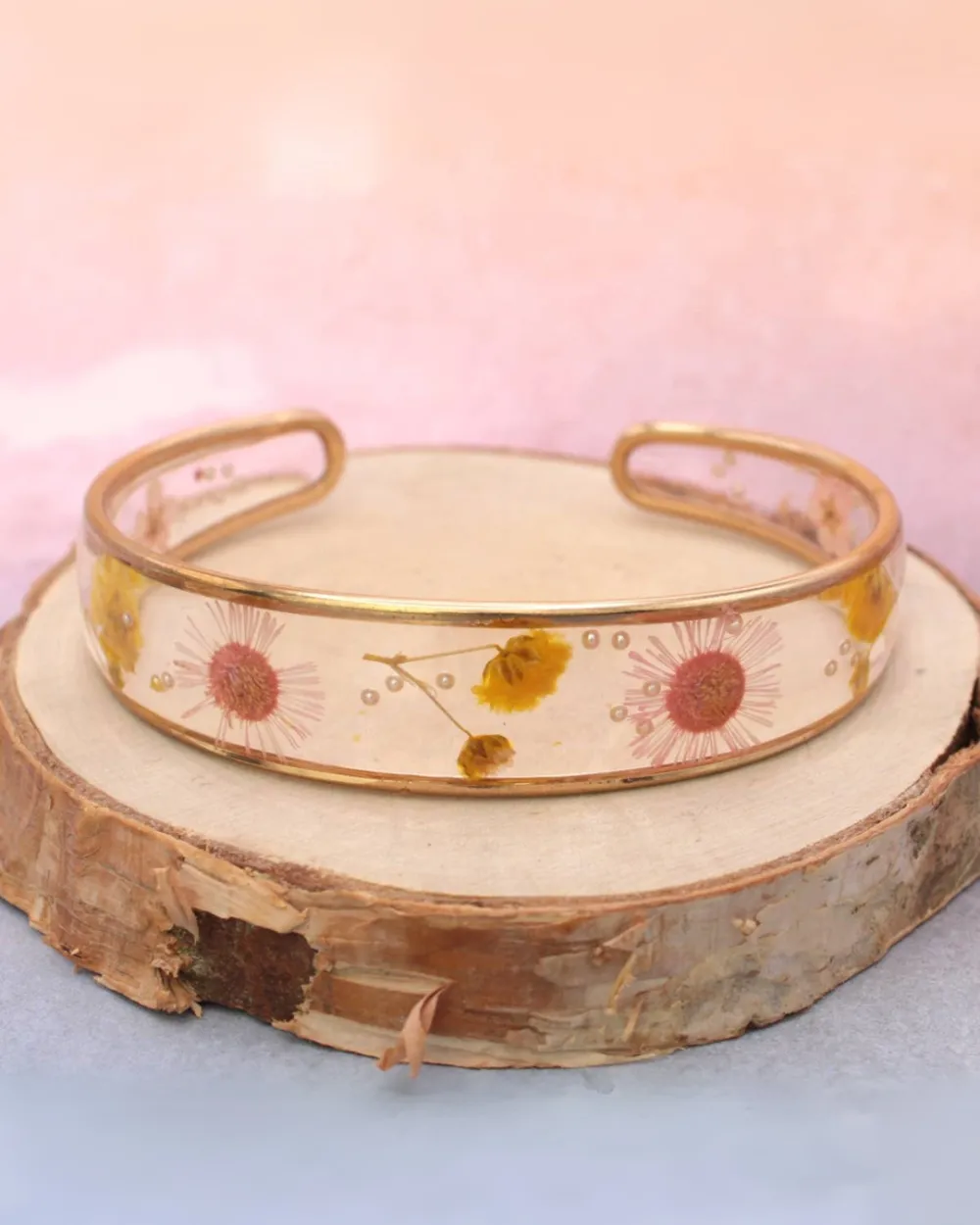 Floral Twisted Cuff Bracelet
