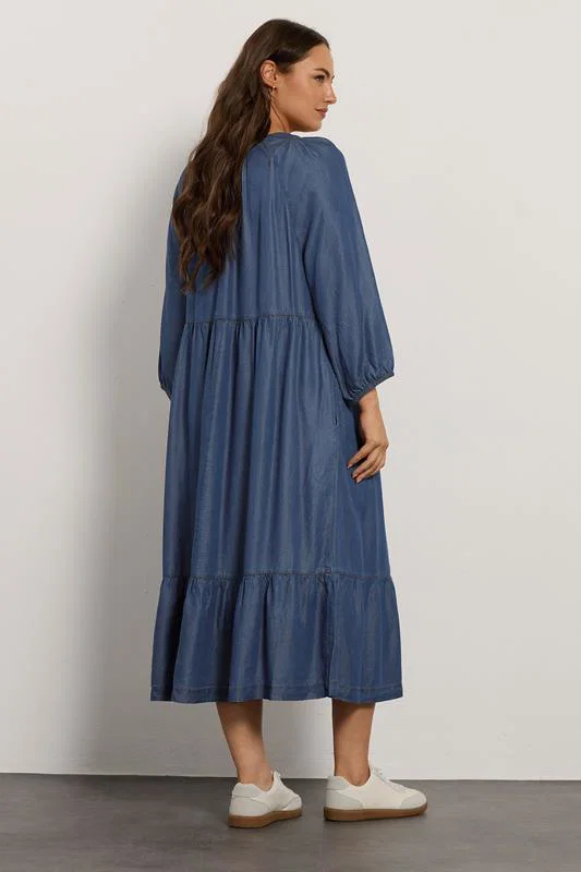 Blue Lyocell Denim Dress detail 3