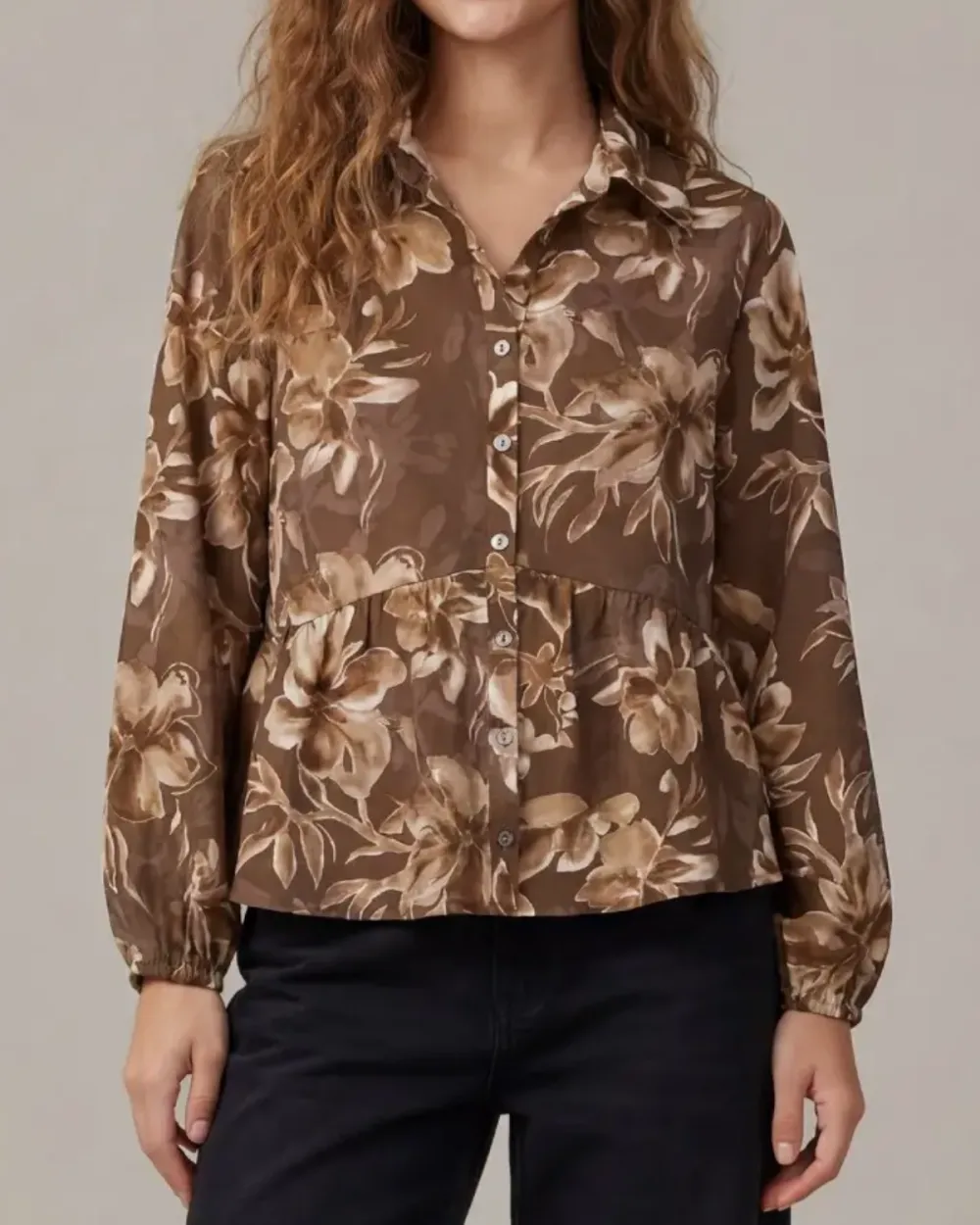 Printed Long Sleeve Top