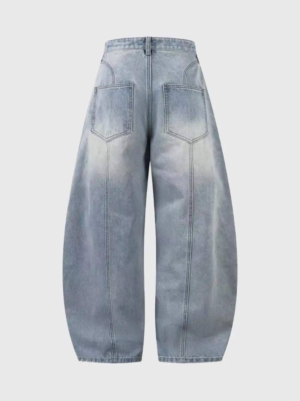 Barrel-Leg Washed  Pants