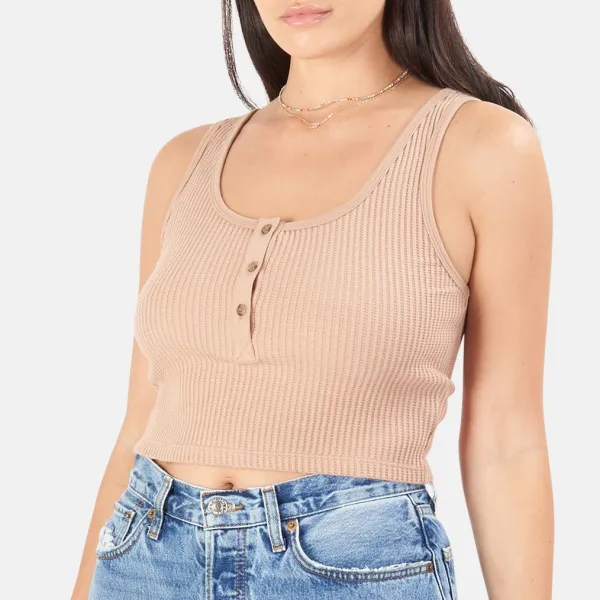 Henley Cotton Tank Top