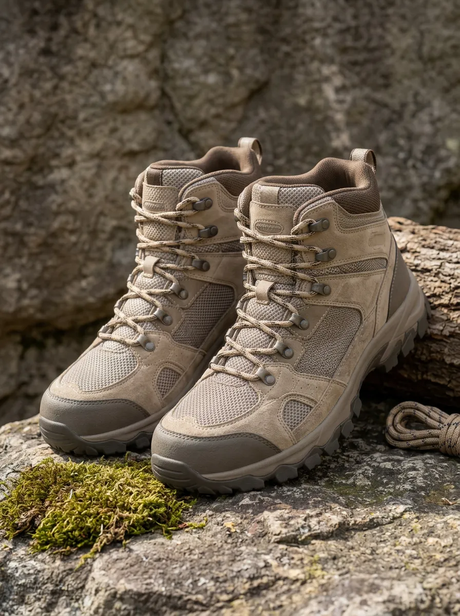 Unisex Trail-Inspired Outdoor Hiking Trekking Suede Mesh Printed Boots