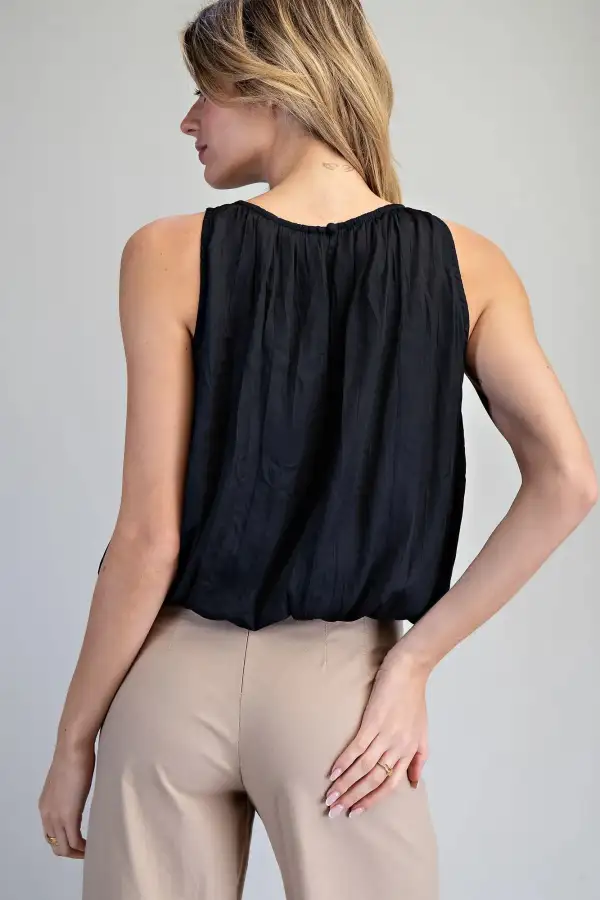 Sleeveless Gathered Blouse