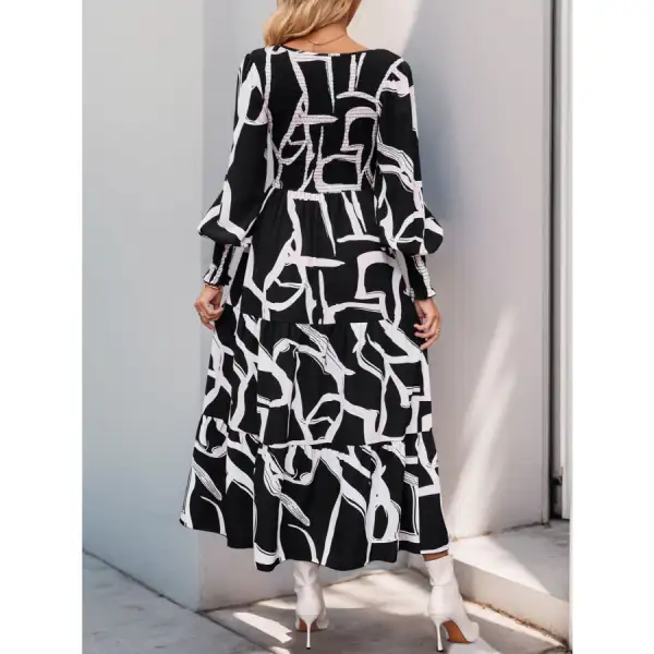 Smocked Long Sleeve Midi Dress
