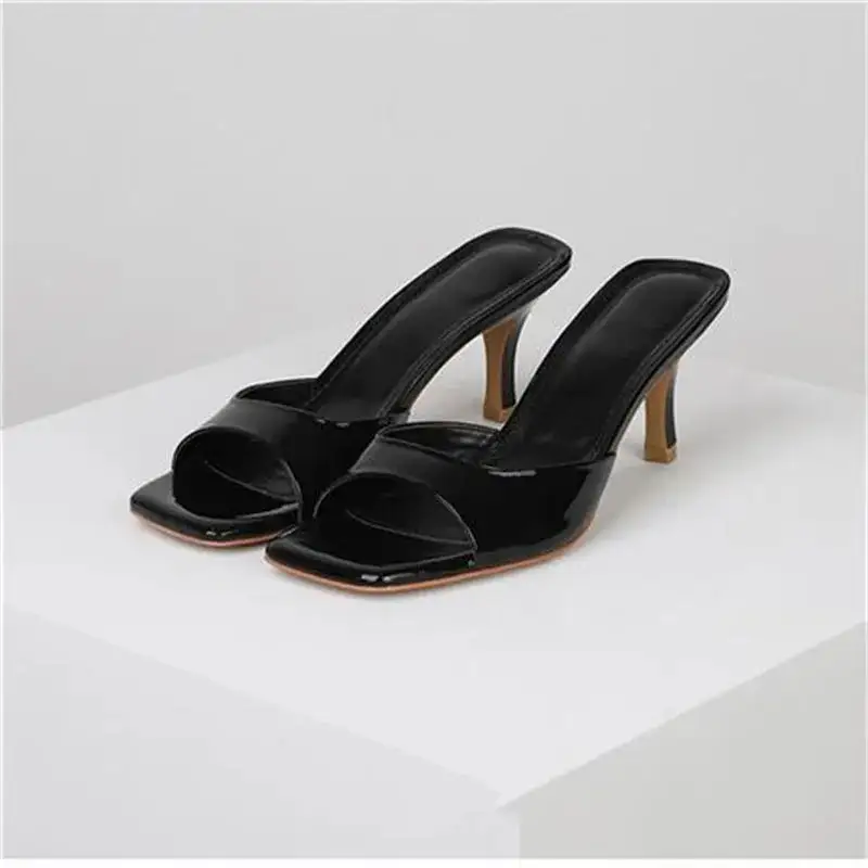Leather Open-Toe Heeled Sandals