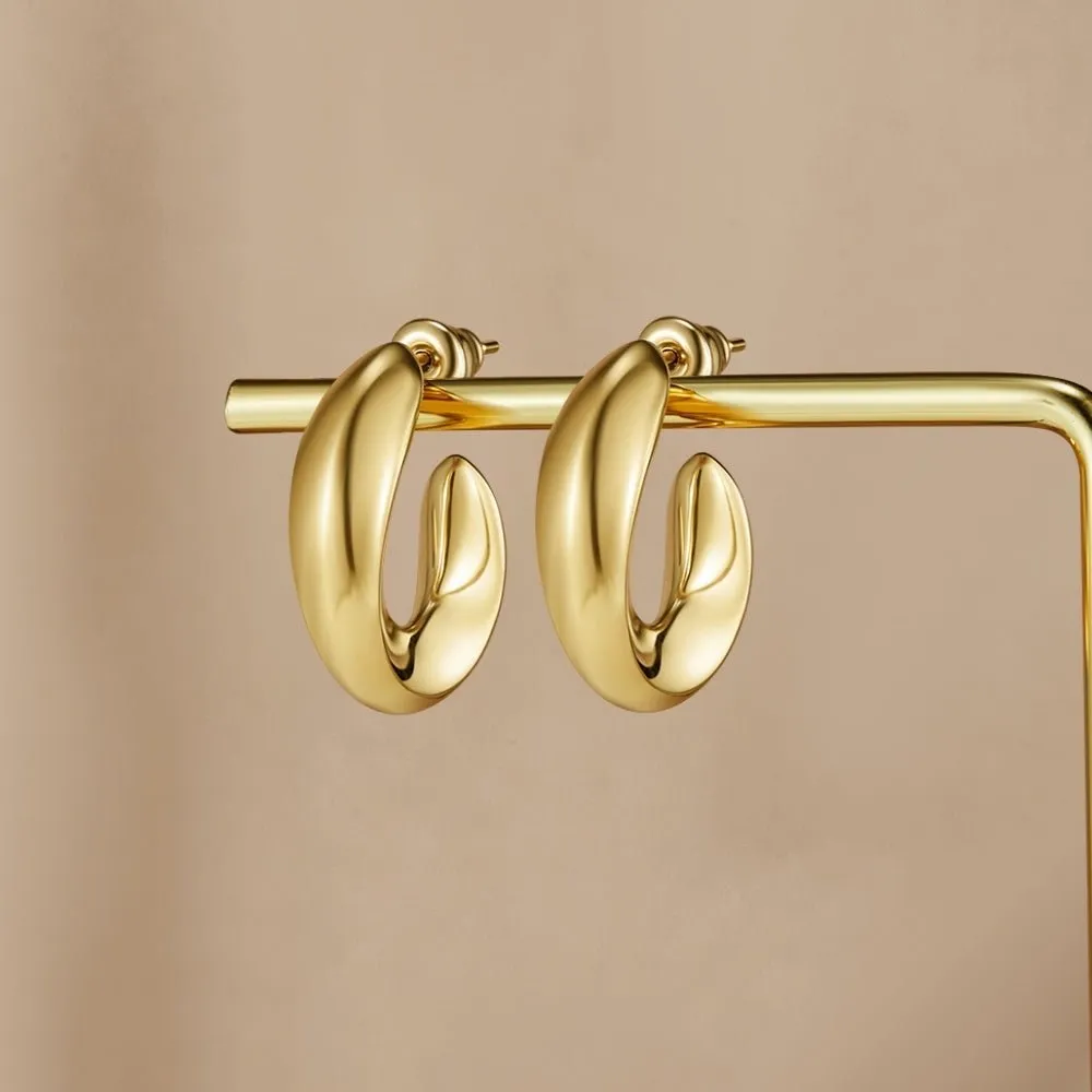 Tarnish Resistant Twisted Hoop Earrings