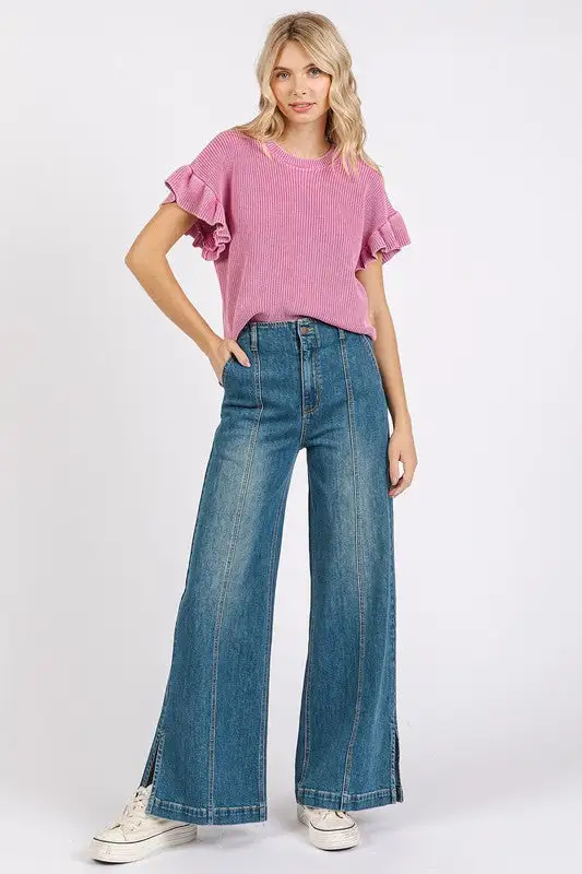 Ribbed Soft Denim Jeans