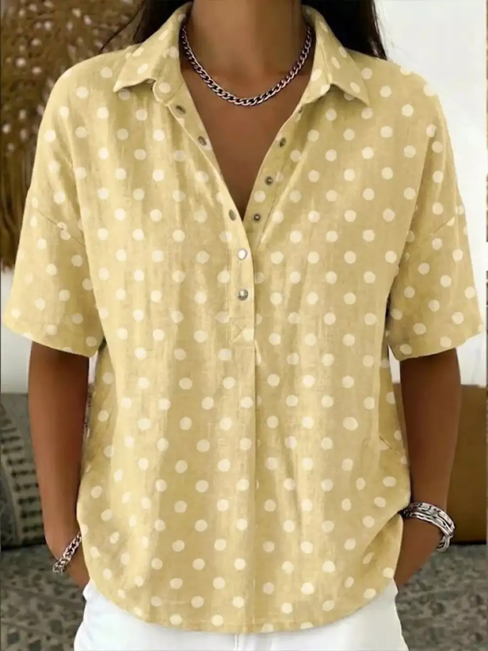 Polka Dot Short Sleeve Shirt