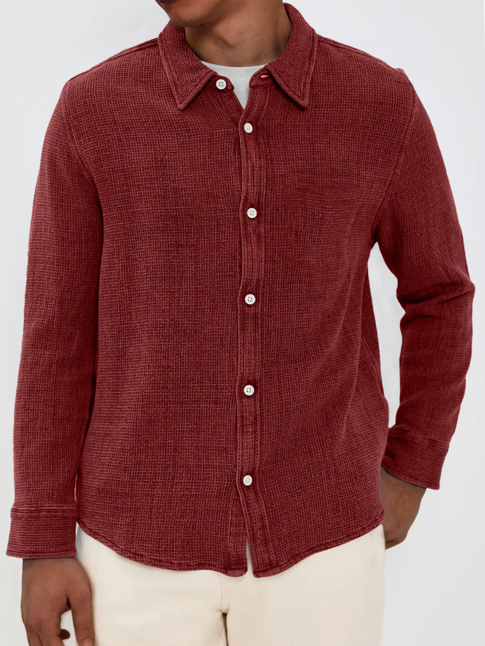 Everyday Textured Knit Long Sleeve Shirt