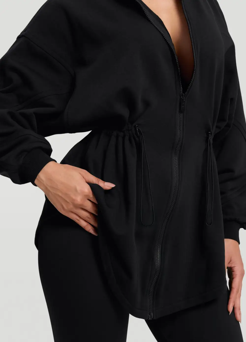 Relaxed Drawcord Hem Lounge Hoodie