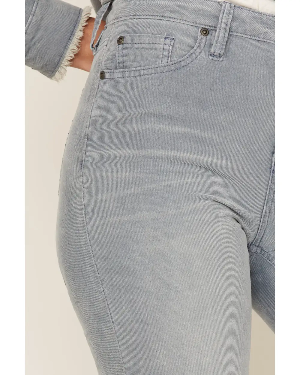 Classic High Rise Flare Corduroy Embroidered Jeans