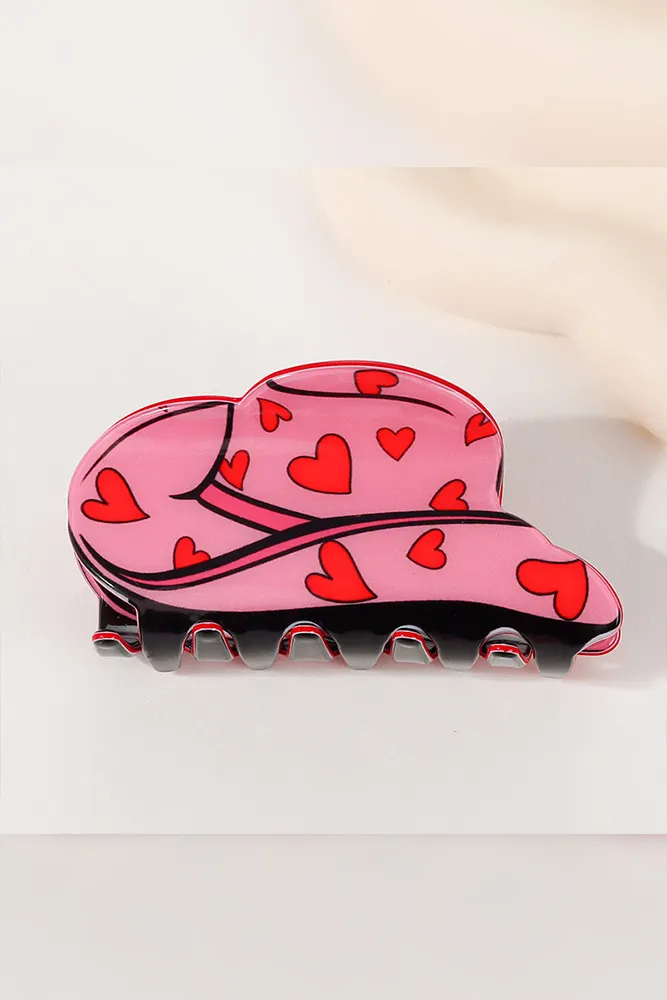 Acrylic Heart Hair Clip Set