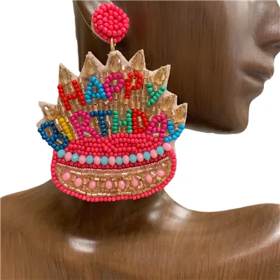 Birthday Beaded Earrings