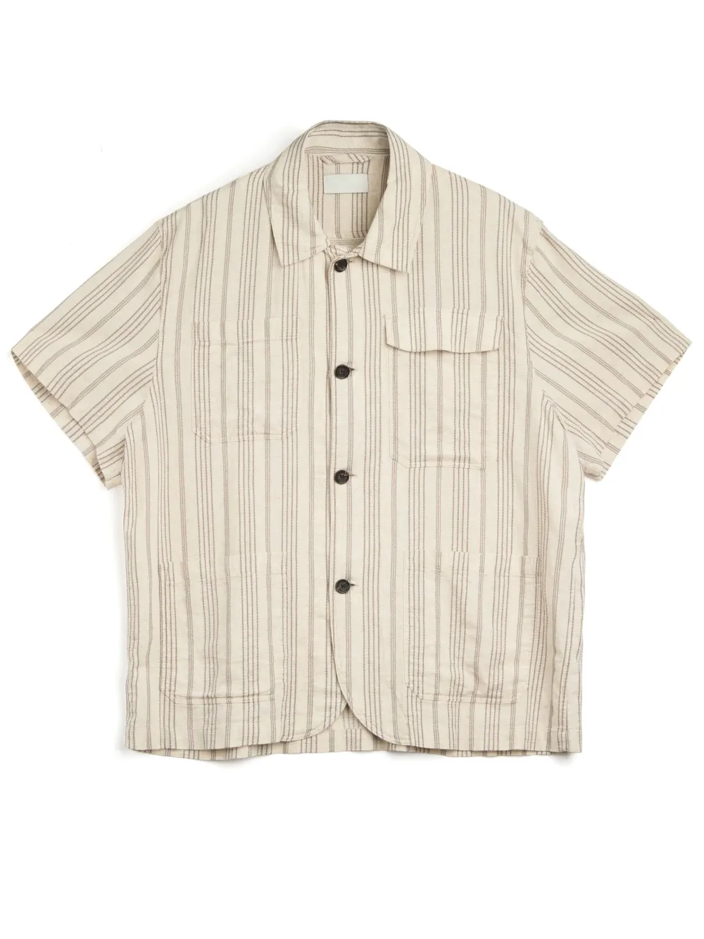 Sand Short Sleeve  Cotton-Hemp Shirt