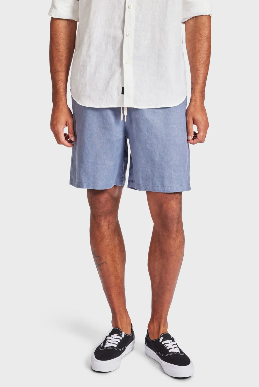 Ice Gray Linen Loose Fit Short