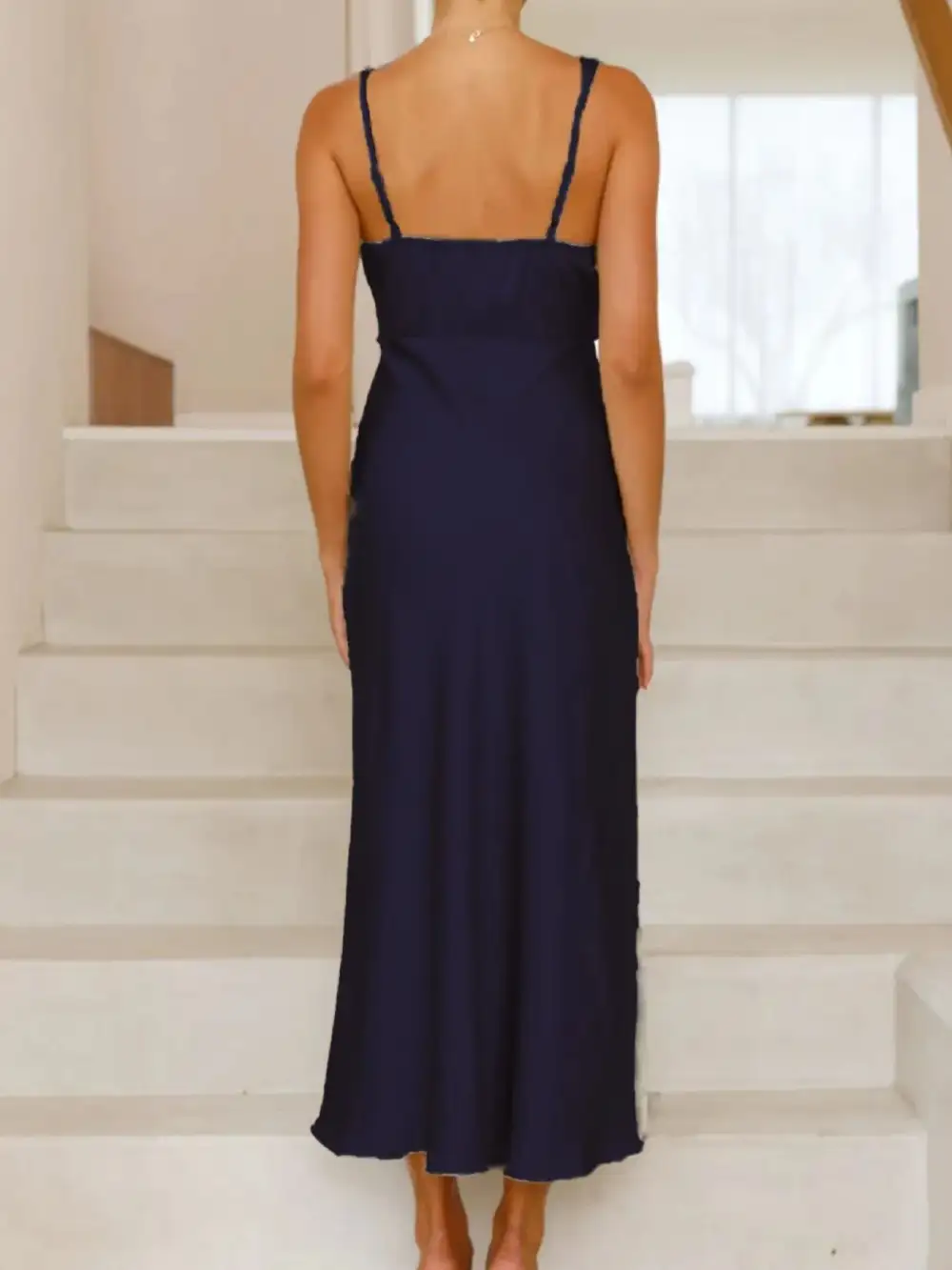 Balanced Detail Satin Midi Dress
