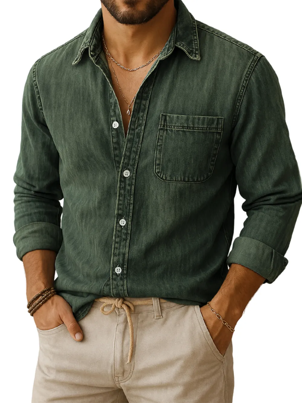 Relaxed Long Sleeve Pocket Shirt