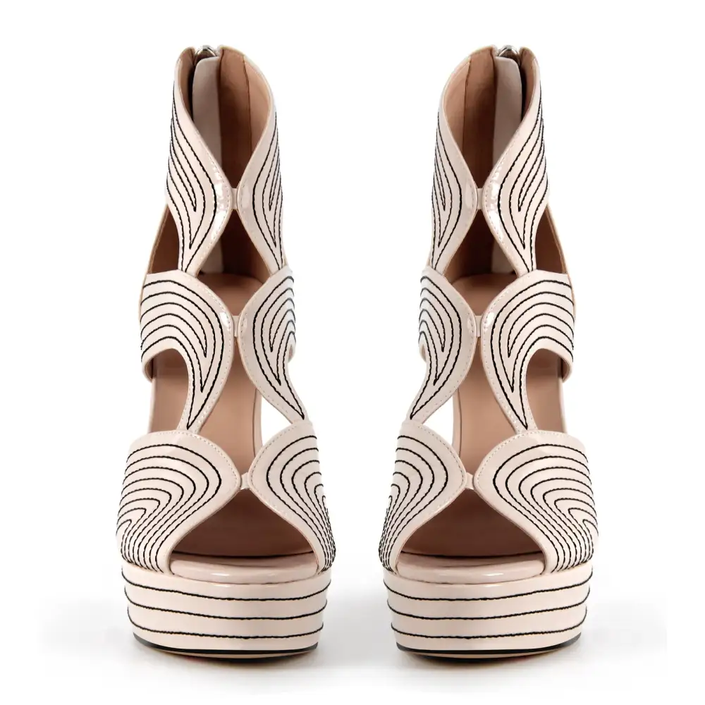 Open Toe Platform Hollow Stiletto Bootie Sandals