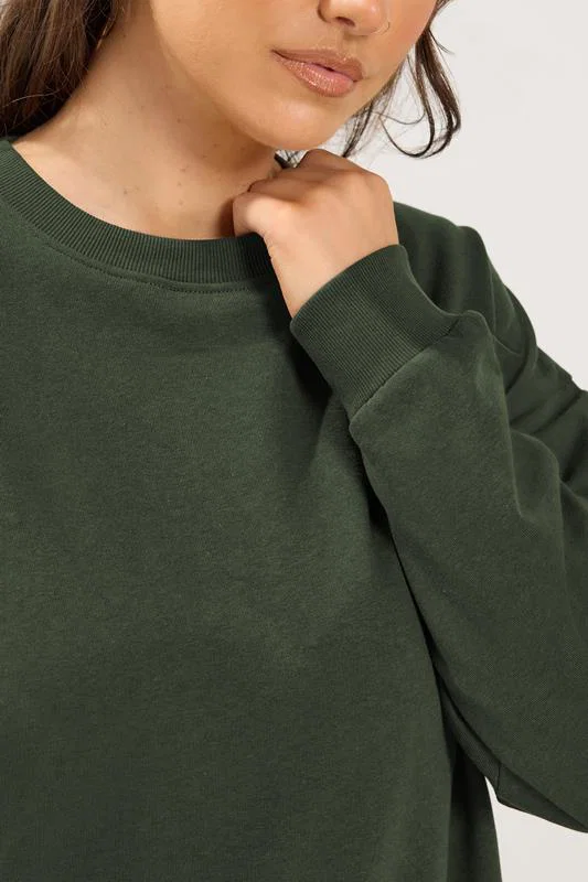 Khaki Green Sweatshirt & Jogger Set detail 2