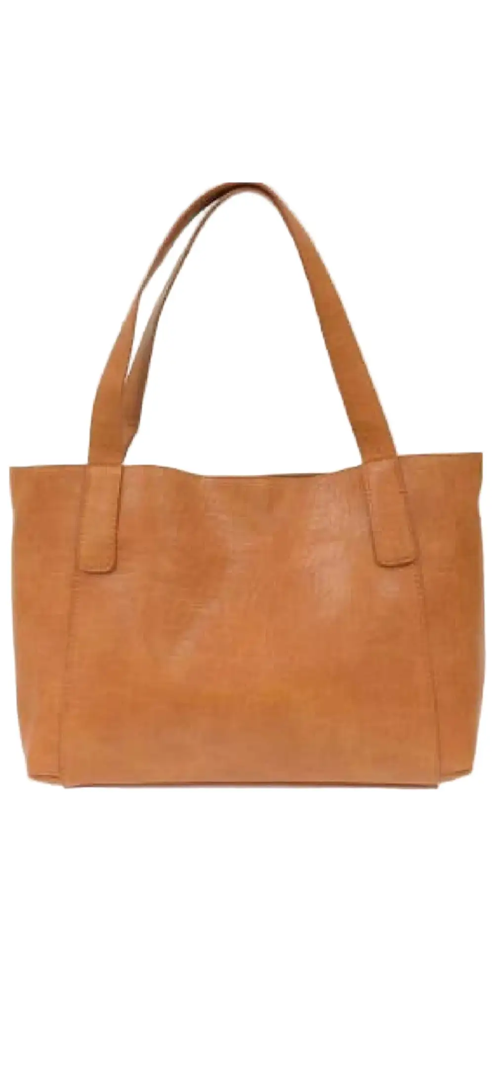 Faux Leather Suede Zip Tote Bag