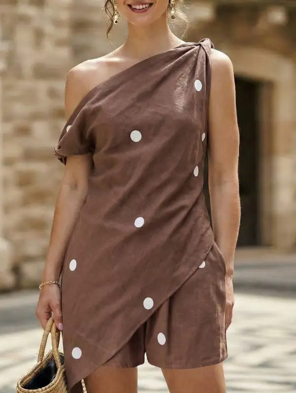 One Shoulder Top Set